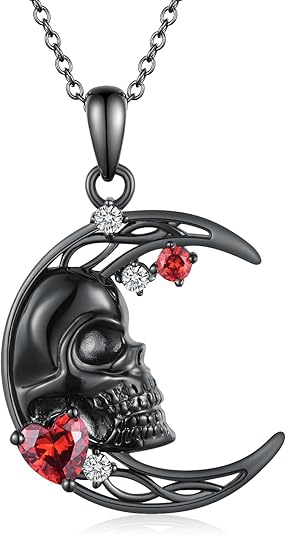 Skeleton Skull Necklace Size: Pendant: 20mm*19mm(0.79inch*0.75inch), weight: 4.56g. Chain length: 18 inch+2 inch extension chain,you can freely adjust the length according to your neck.Gothic Jewelry Collection & accessories"